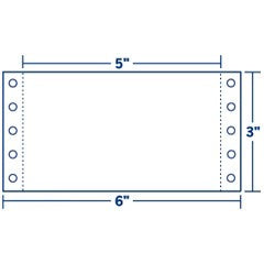 Blank Continuous Index Cards, 6" x 3", 1 Wide