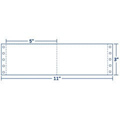 Blank Continuous Index Cards, 6" x 3", 2 Wide