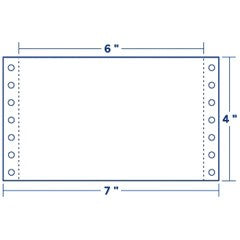 Blank Continuous Index Cards, 7" x 4", 1 Wide