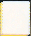 9-1/2 x 11" Continuous Paper, 15# 4 Part White, Canary, Pink & Gold, with Side Perfs