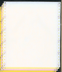 9-1/2 x 11" Continuous Paper, 15# 4 Part White, Canary, Pink & Gold, with Side Perfs