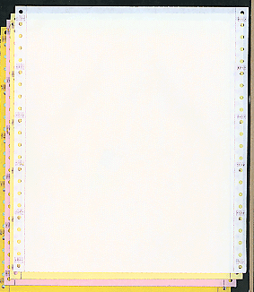 9-1/2 x 11" Continuous Paper 15# Color, 4 Part, Side Perfs