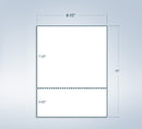 8-1/2 x 11" 24# Laser cut sheet, 1 Horizontal perf at 3-1/2" White