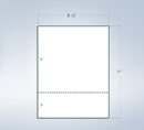 8-1/2 x 11" 20# Laser cut sheet, 1 Horizontal perf at 3" White