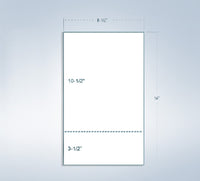 8-1/2 x 14" 20# Perforated Paper, 1 Horiz. Perf.  @ 3-1/2"