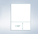 8-1/2 x 11" 24# Laser cut sheet, 1 Horizontal perf at 3-3/4" White