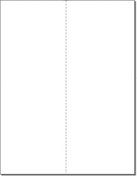 8-1/2 x 11" 20# Laser cut sheet, 1 Vertical perf at the Center" White