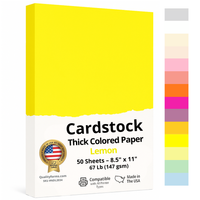 8-1/2 x 11" Letter Size, Lemon Cover Card Stock
