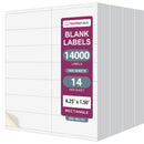 8-1/2" x 11" 14 Labels per Sheet 4-1/4" x 1-1/2" Each Label