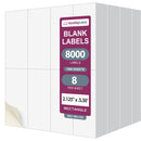 8-1/2" x 11" 8 Labels per Sheet 2.125" x 5.5" Each Label