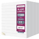 8-1/2" x 11", 11 Labels per Sheet, 8.5" x 1" Each Label