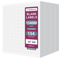 8-1/2" x 11", 154 Labels per Sheet, 0.5" Round Each Label.