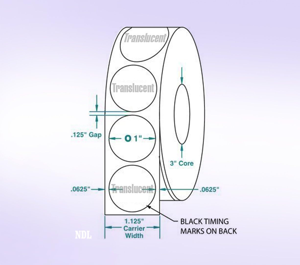 1" Round Translucent Wafer Seals, for Small Boxes & Envelopes