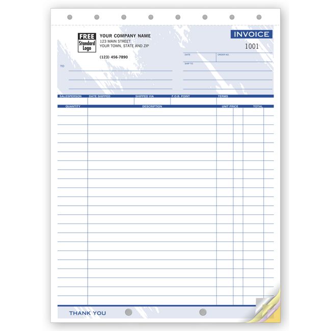 Shipping Invoice,  8 1/2 X 11"
