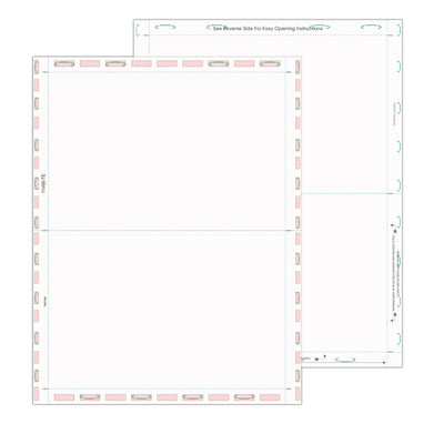 8 1/2″ x 11″ Pressure Seal  Form,blank, with Blockouts, V Fold