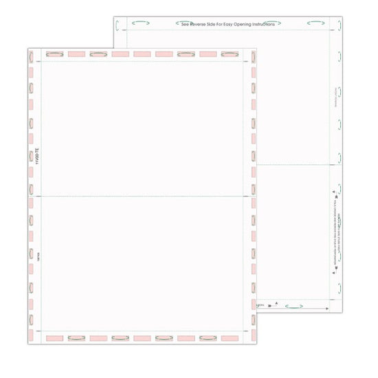 8 1/2″ x 11″ Pressure Seal Form, Blank with Blockouts, V Fold