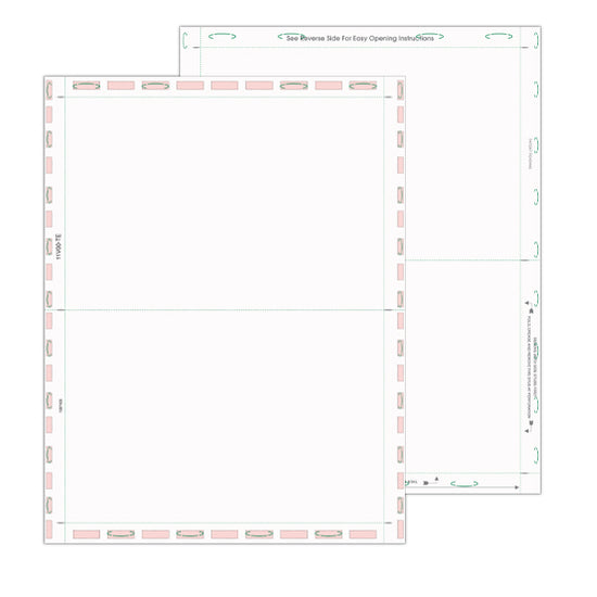 8 1/2″ x 11″ Pressure Seal  Form,blank, with Blockouts, V Fold