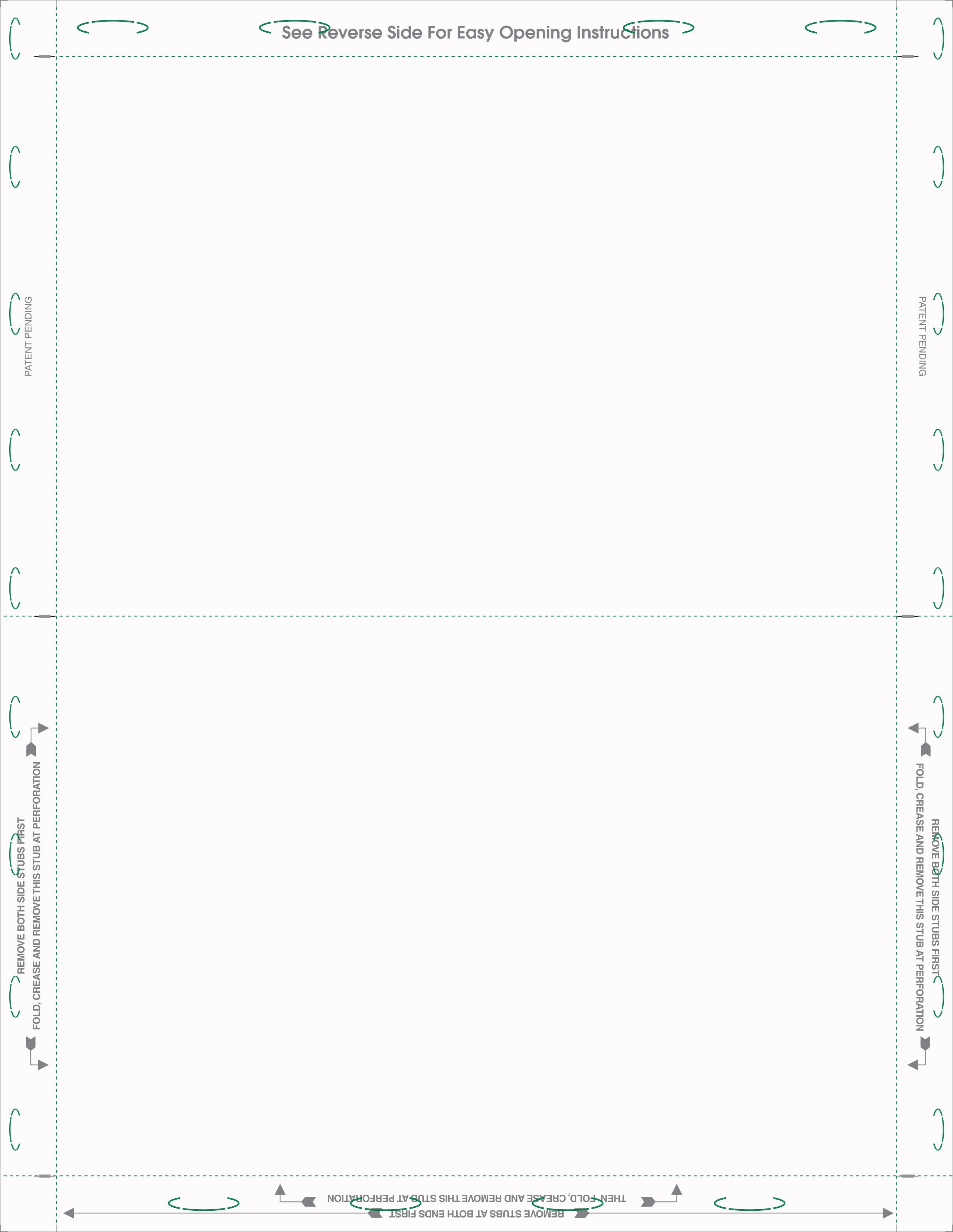 8 1/2″ x 11″ Pressure Seal Form, Blank with Blockouts, V Fold