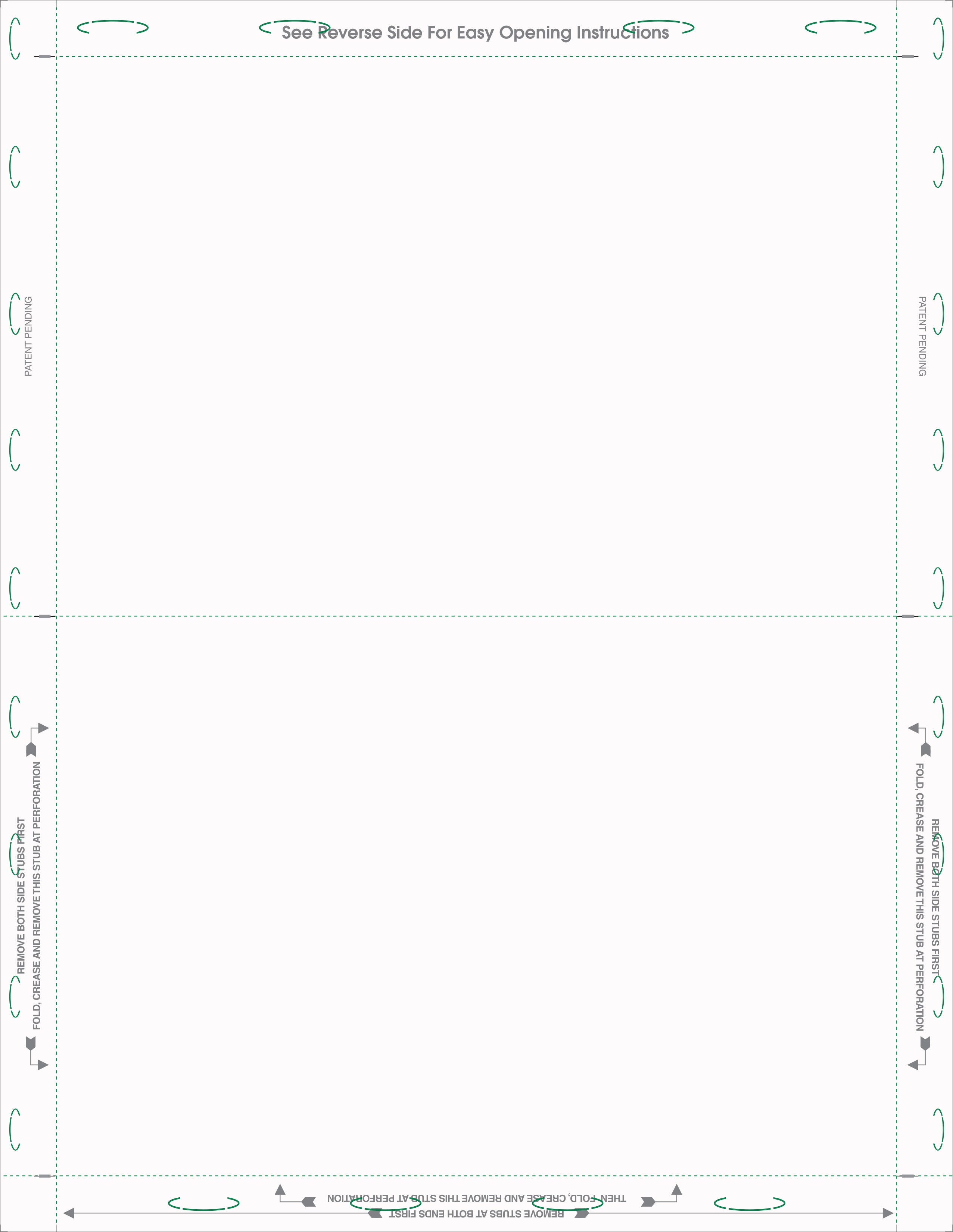 8 1/2″ x 11″ Pressure Seal  Form,blank, with Blockouts, V Fold