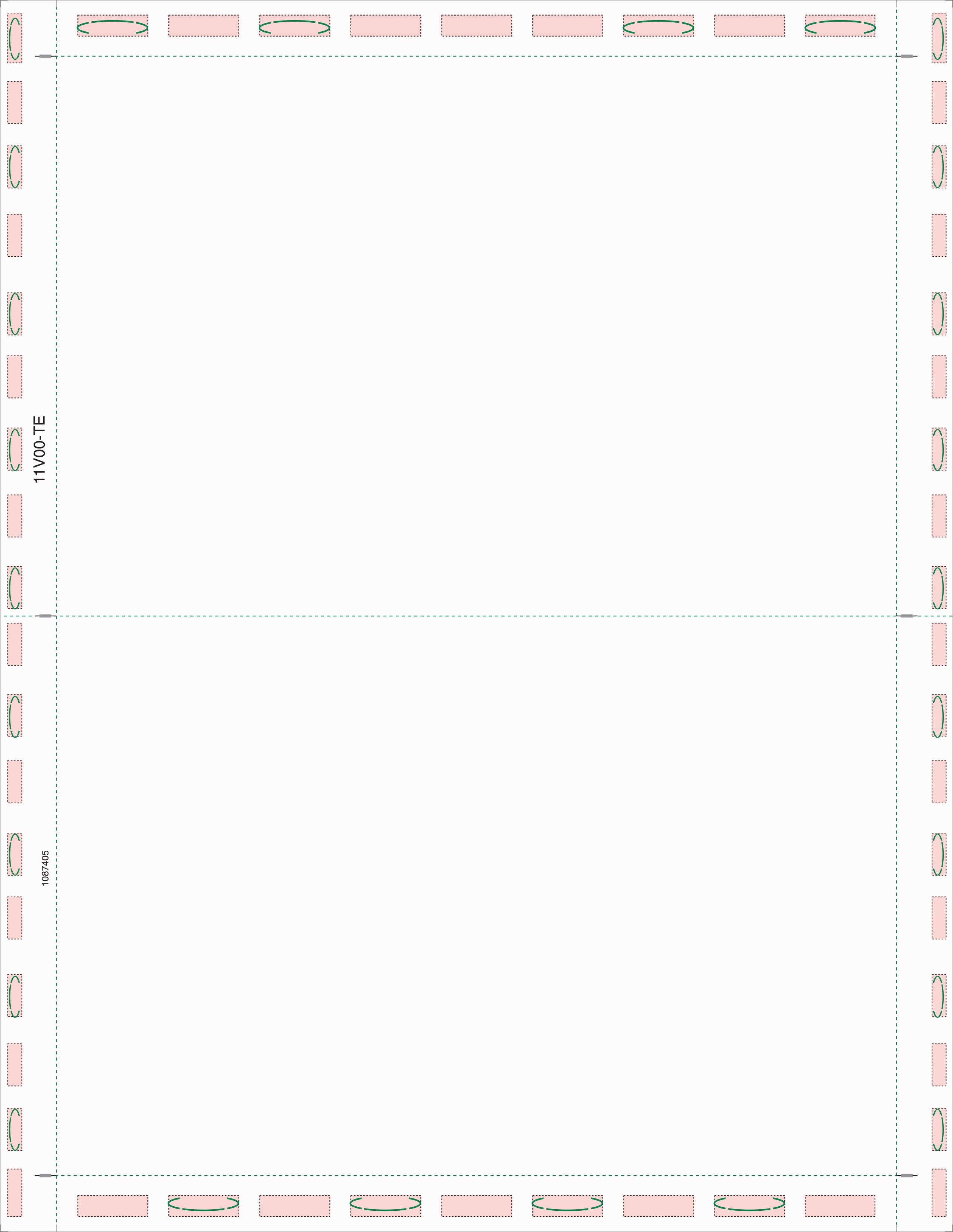 8 1/2″ x 11″ Pressure Seal Form, Blank with Blockouts, V Fold