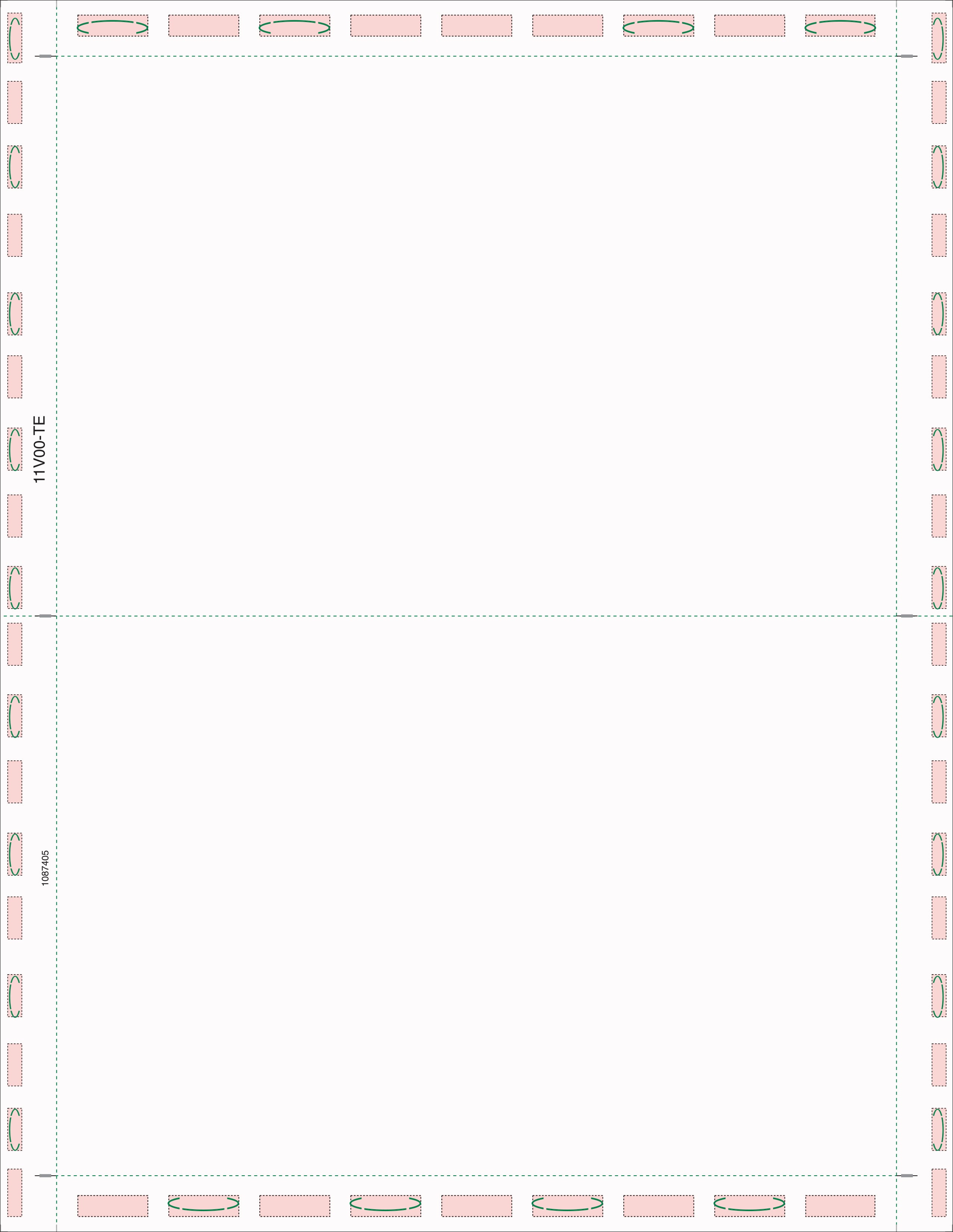 8 1/2″ x 11″ Pressure Seal  Form,blank, with Blockouts, V Fold