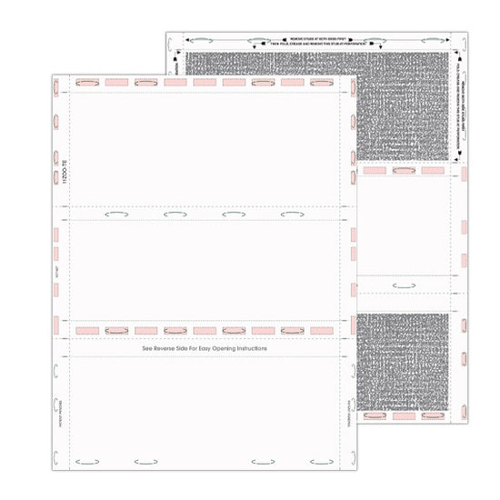 8 1/2″ x 11″ Pressure Seal Security Check Form with Black Void, Z Fold
