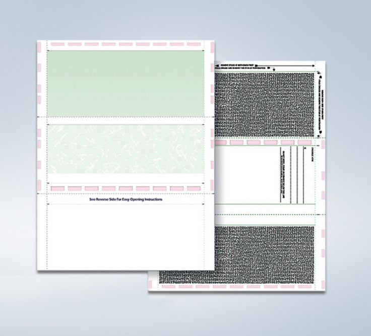 8 1/2″ x 11″ Pressure Seal Security Check Form with Green Void, Z Fold