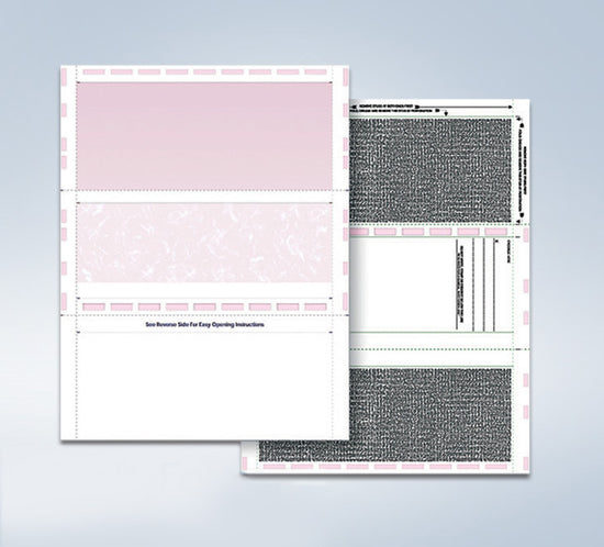 8 1/2″ x 11″ Pressure Seal Security Check Form with Maroon Void, Z Fold