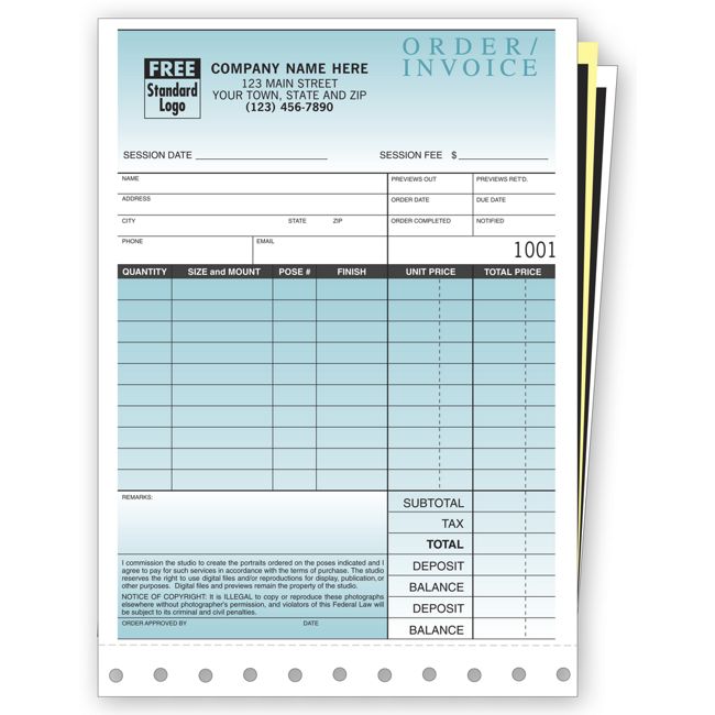 5-2/3 x 8'' Small Photo Order Form  with Envelope, Small Sales Orders