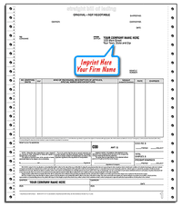 Straight Bill of Lading Continuous - WITH CO. NAME IMPRINT -