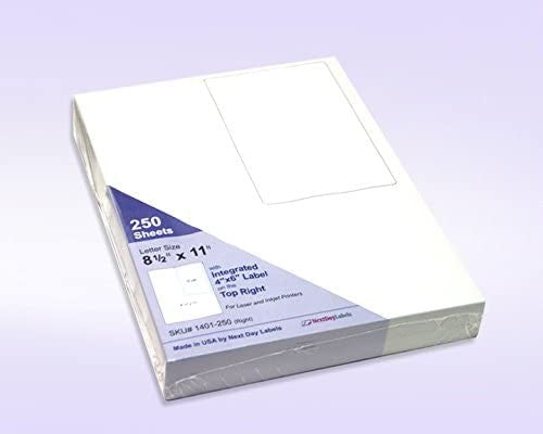 Integrated Label, 1 Label, 4" x 6", On The Top Right