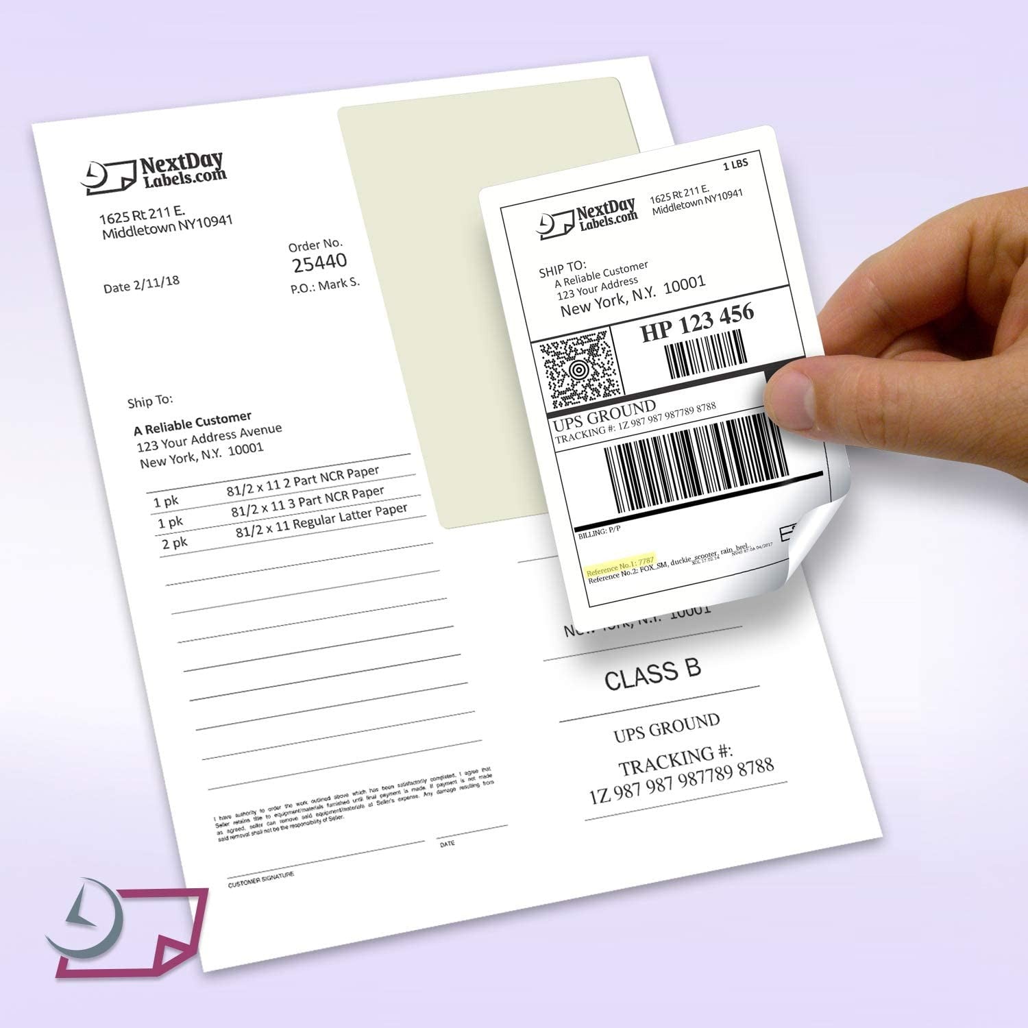 Integrated Label, 1 Label, 4" x 6", On The Top Right