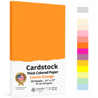 11 x 17" Ledger Size, Cosmic Orange Cover Card Stock