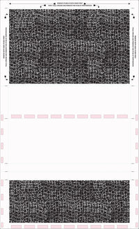 8 1/2″ x 14″ Pressure Seal Security Check Form  with Black Void, Uneven Z Fold