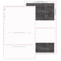 8 1/2″ x 14″ Pressure Seal Security Check Form  with Black Void, Uneven Z Fold
