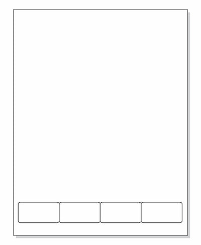 Integrated Label, 4 Labels, 2" x 1", Centered On The Bottom