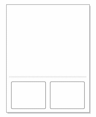 Integrated Label, 2 Labels, 3-1/2" x 2-3/4", Centered On The Bottom
