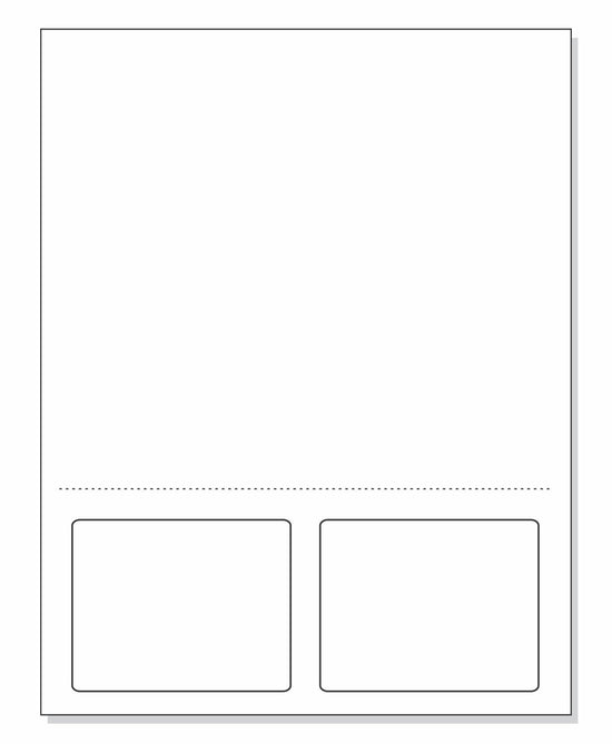 Integrated Label, 2 Labels, 3-1/2" x 2-3/4", Centered On The Bottom