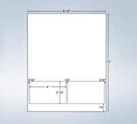 Integrated Label, 2 Labels, 4" x 2-1/2", Centered On The Bottom