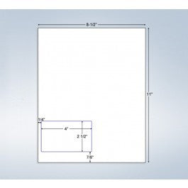 Integrated Label, 1 Label, 4" x 2-1/2", On The Bottom Left