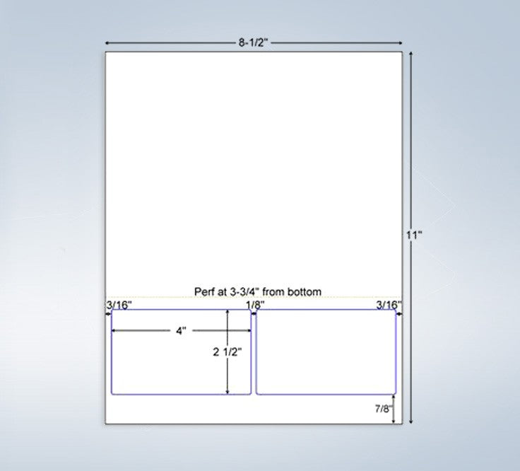 Integrated Label, 2 Labels, 4" x 2-1/2", Centered On The Bottom