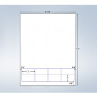 Integrated Label, 8 Labels, 2" x 1", Centered On The Bottom