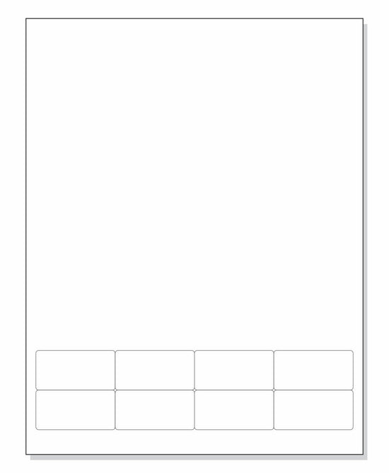 Integrated Label, 8 Labels, 2" x 1", Centered On The Bottom
