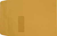 9 x 12 Open End Brown Kraft Imprint Window Envelopes