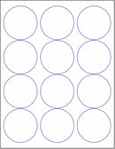 8-1/2" x 11" 12 Labels per Sheet 2-1/2" Round