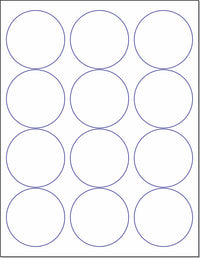 8-1/2" x 11" 12 Labels per Sheet 2-1/2" Round