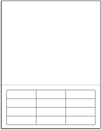 Integrated Label, 12 Labels, 2-1/2" x 3/4", Centered On The Bottom