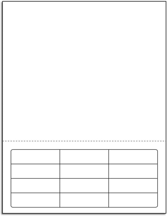 Integrated Label, 12 Labels, 2-1/2" x 3/4", Centered On The Bottom