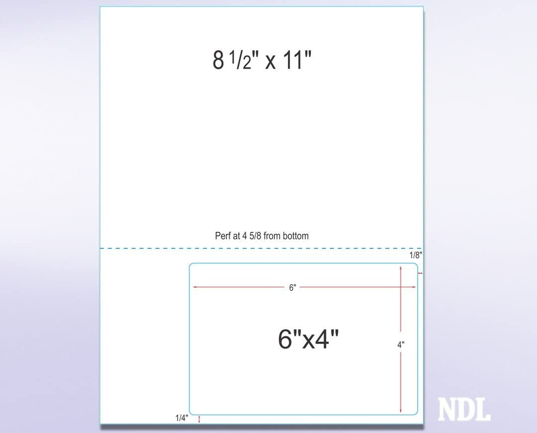 Integrated Label, 1 Label, 6" x 4", On The Bottom Right