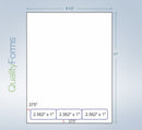 Integrated Label, 3 Labels, 2.562" x 1", Centered On The Bottom